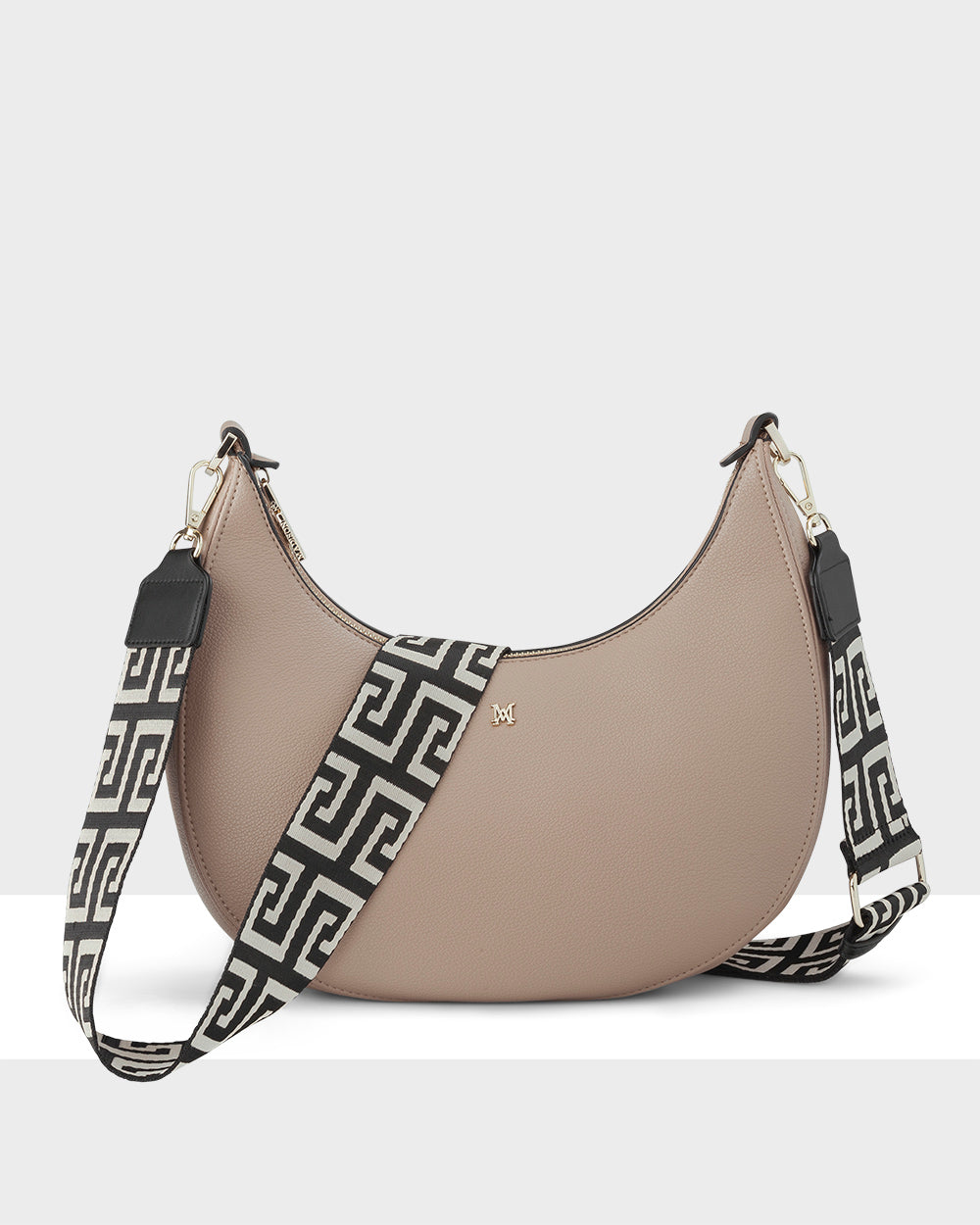 Pia Crescent Shoulder Bag With Crossbody Strap + Graphic Bag Strap-PEROZ Accessories