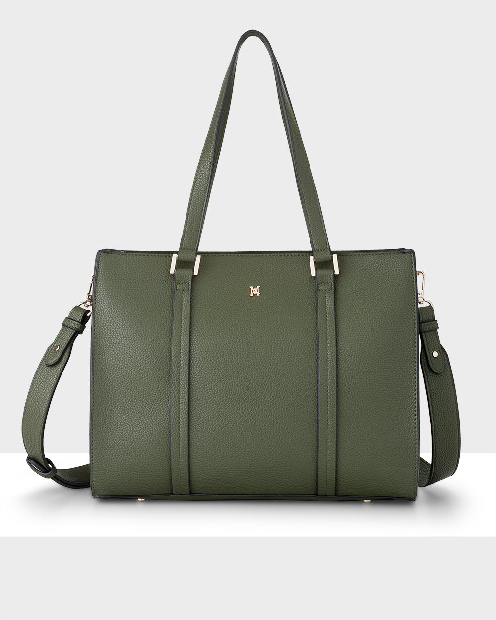 Riley Zip Top Rectangular Tote With Crossbody Strap-Handbags-PEROZ Accessories