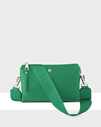 Josie Small 3 Compartment Crossbody Bag With Monogram Strap-Handbags-PEROZ Accessories