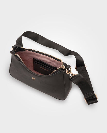 Jo Convertible Small Hobo Shoulder Bag With Monogram Crossbody Strap-Handbags-PEROZ Accessories