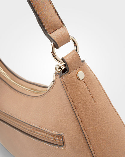 Jo Convertible Small Hobo Shoulder Bag With Monogram Crossbody Strap-Handbags-PEROZ Accessories