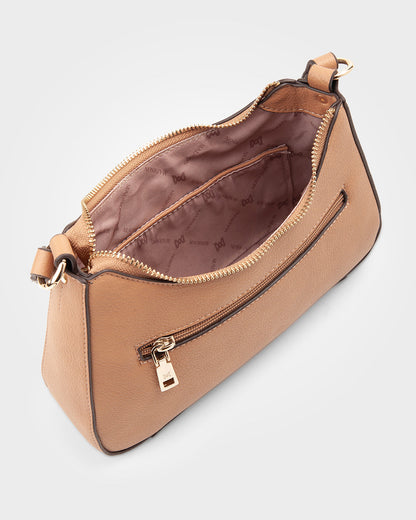 Jo Convertible Small Hobo Shoulder Bag With Monogram Crossbody Strap-Handbags-PEROZ Accessories