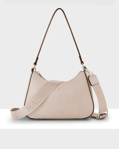 Jo Convertible Small Hobo Shoulder Bag With Monogram Crossbody Strap-Handbags-PEROZ Accessories
