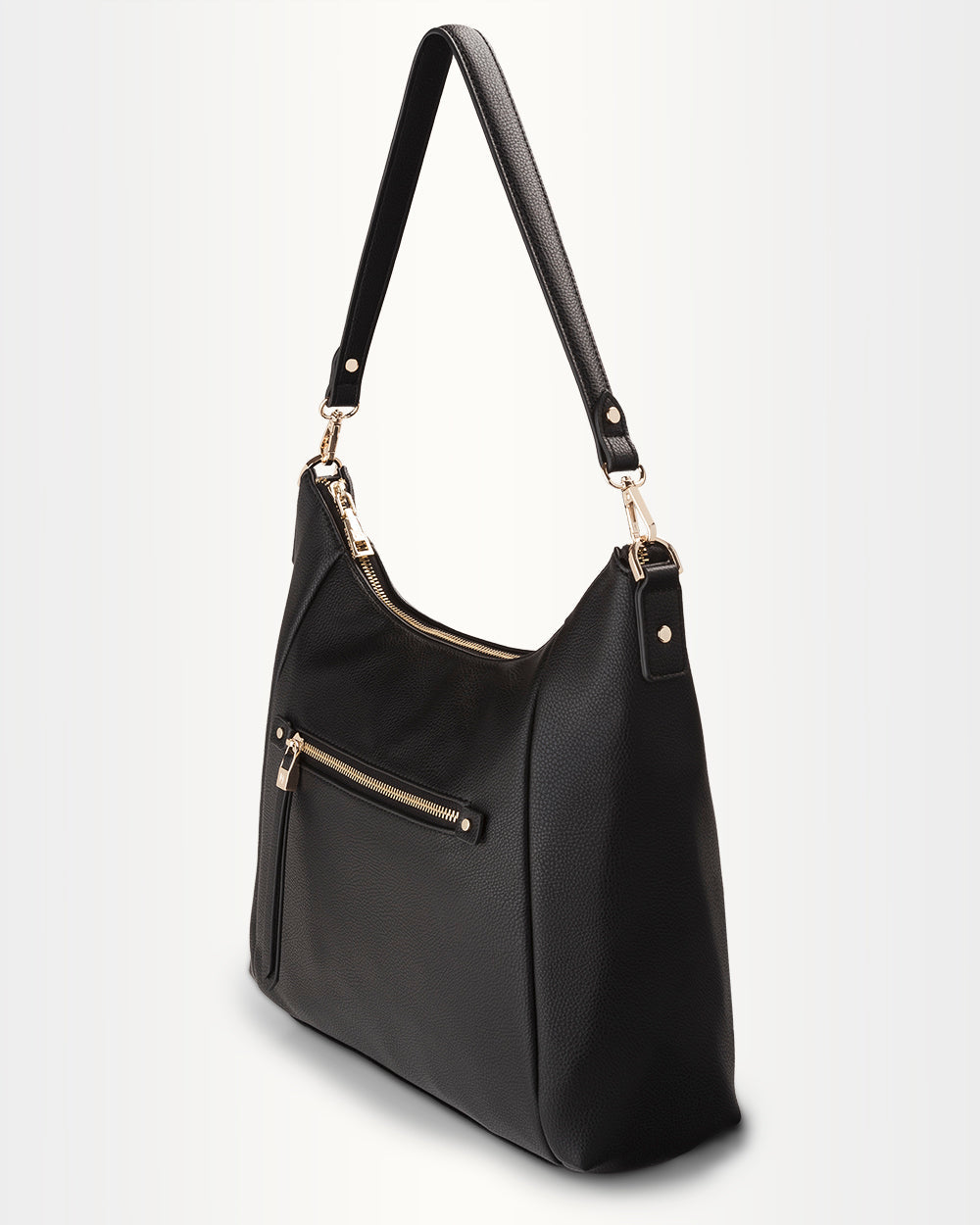 Raquel Soft Large Zip Pocket Hobo Shoulder Bag-Handbags-PEROZ Accessories