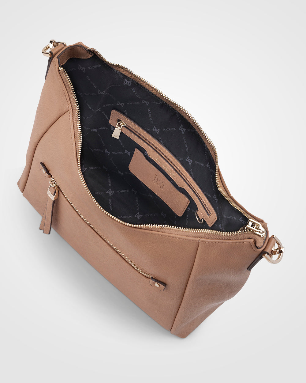 Raquel Soft Large Zip Pocket Hobo Shoulder Bag-Handbags-PEROZ Accessories