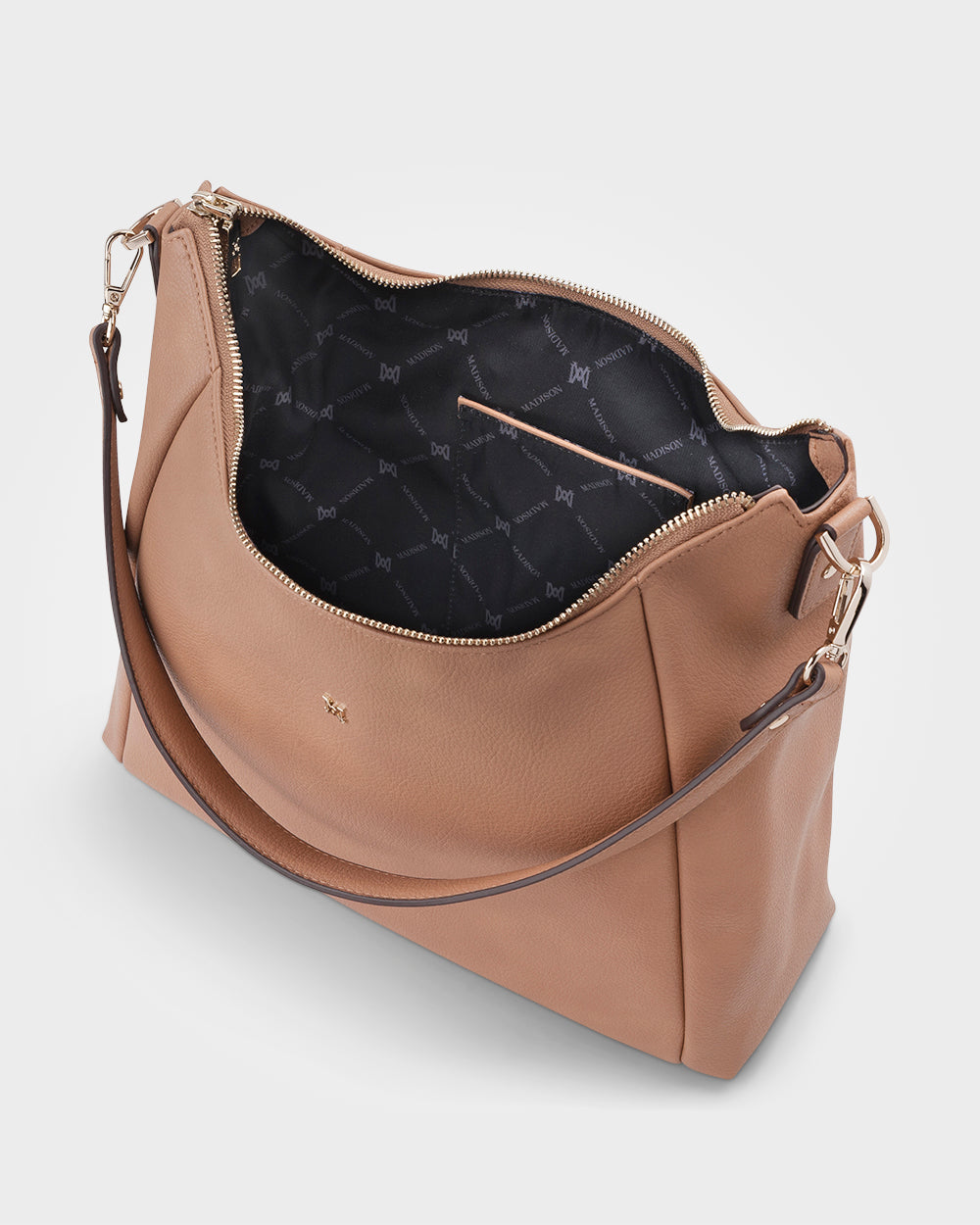 Raquel Soft Large Zip Pocket Hobo Shoulder Bag-Handbags-PEROZ Accessories