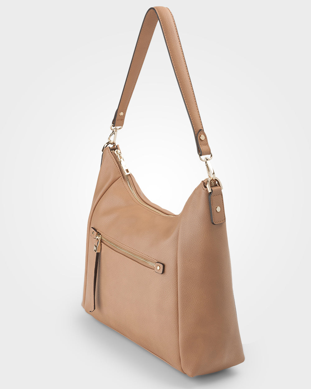 Raquel Soft Large Zip Pocket Hobo Shoulder Bag-Handbags-PEROZ Accessories