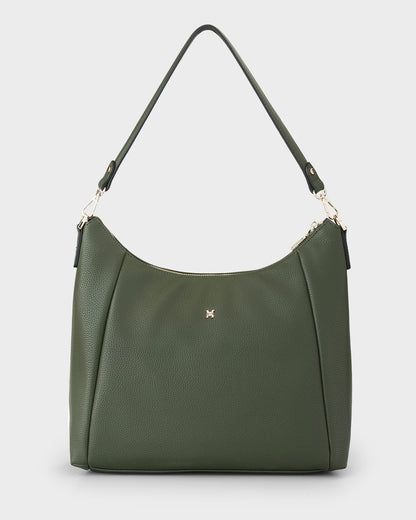 Raquel Soft Large Zip Pocket Hobo Shoulder Bag-Handbags-PEROZ Accessories