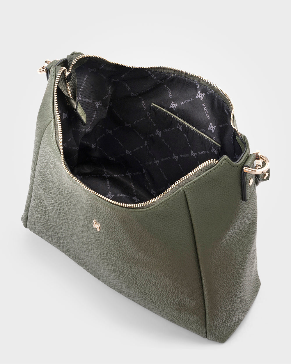 Raquel Soft Large Zip Pocket Hobo Shoulder Bag-Handbags-PEROZ Accessories