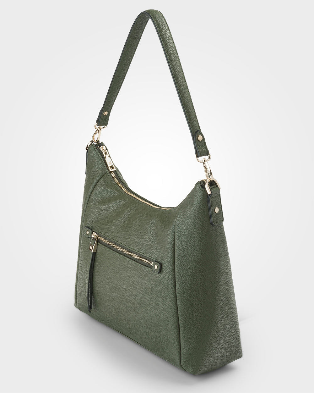 Raquel Soft Large Zip Pocket Hobo Shoulder Bag-Handbags-PEROZ Accessories