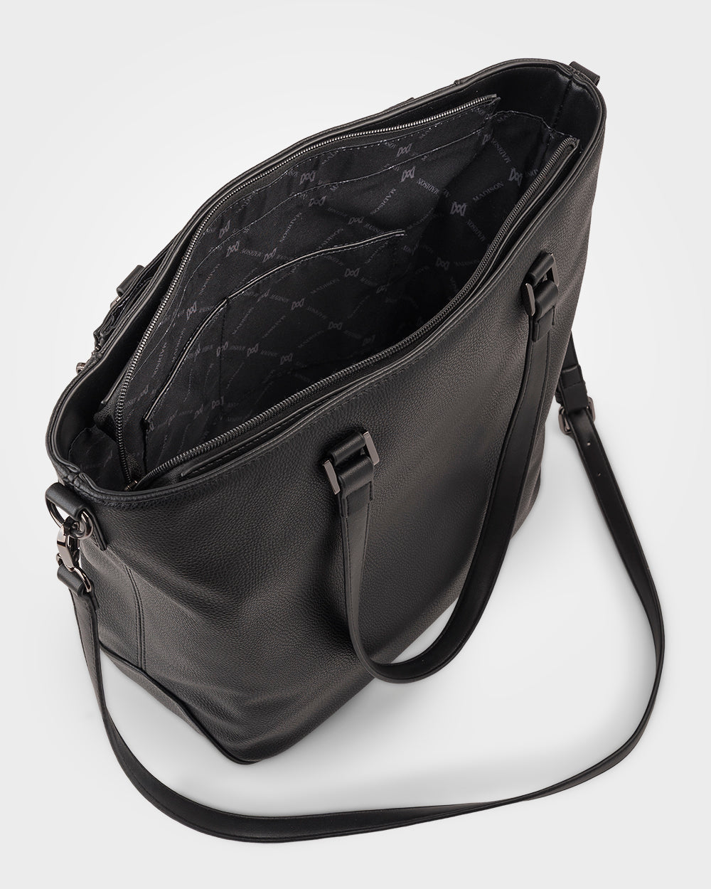 Amelia Large Zip Detail Tote With Crossbody Strap-Handbags-PEROZ Accessories