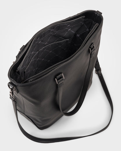 Amelia Large Zip Detail Tote With Crossbody Strap-Handbags-PEROZ Accessories