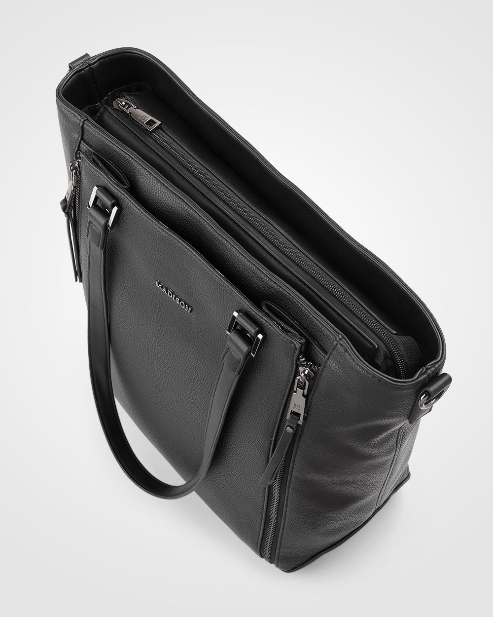 Amelia Large Zip Detail Tote With Crossbody Strap-Handbags-PEROZ Accessories