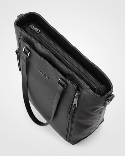 Amelia Large Zip Detail Tote With Crossbody Strap-Handbags-PEROZ Accessories