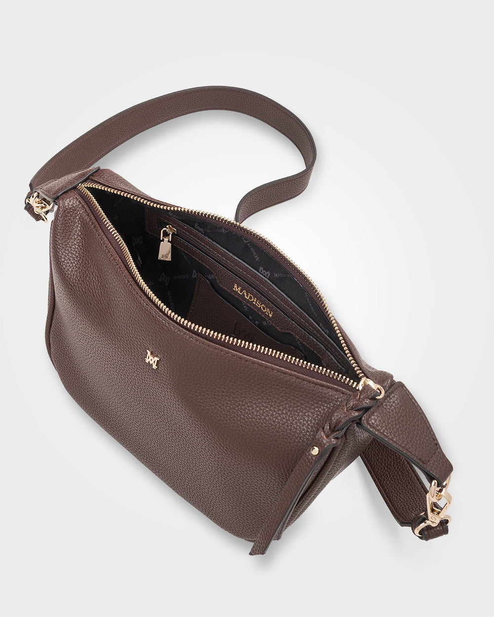 Ella Zip Top Crossbody Bag With Plait Zip Puller Detail-Handbags-PEROZ Accessories