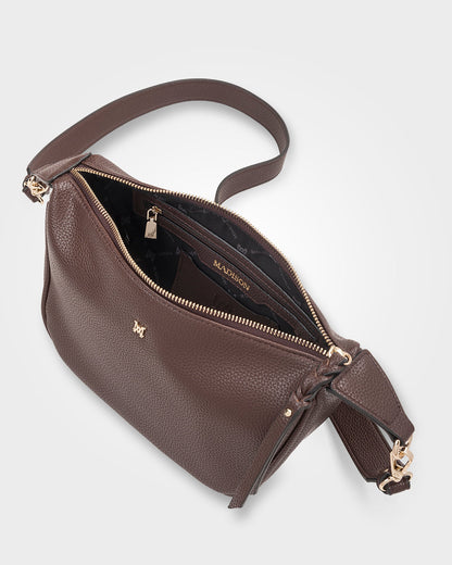 Ella Zip Top Crossbody Bag With Plait Zip Puller Detail-Handbags-PEROZ Accessories