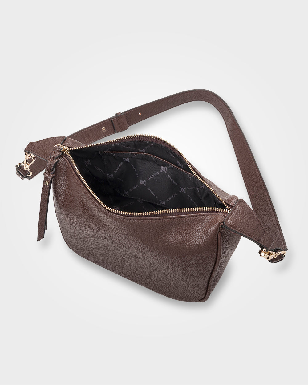 Ella Zip Top Crossbody Bag With Plait Zip Puller Detail-Handbags-PEROZ Accessories