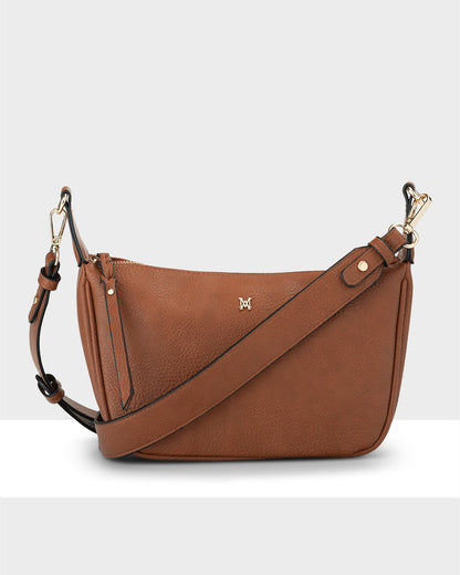 Ella Zip Top Crossbody Bag With Plait Zip Puller Detail-Handbags-PEROZ Accessories