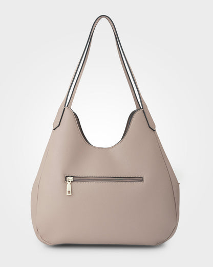 Angela Large 3 Compartment Scoop Hobo Soft Shoulder Bag-Handbags-PEROZ Accessories