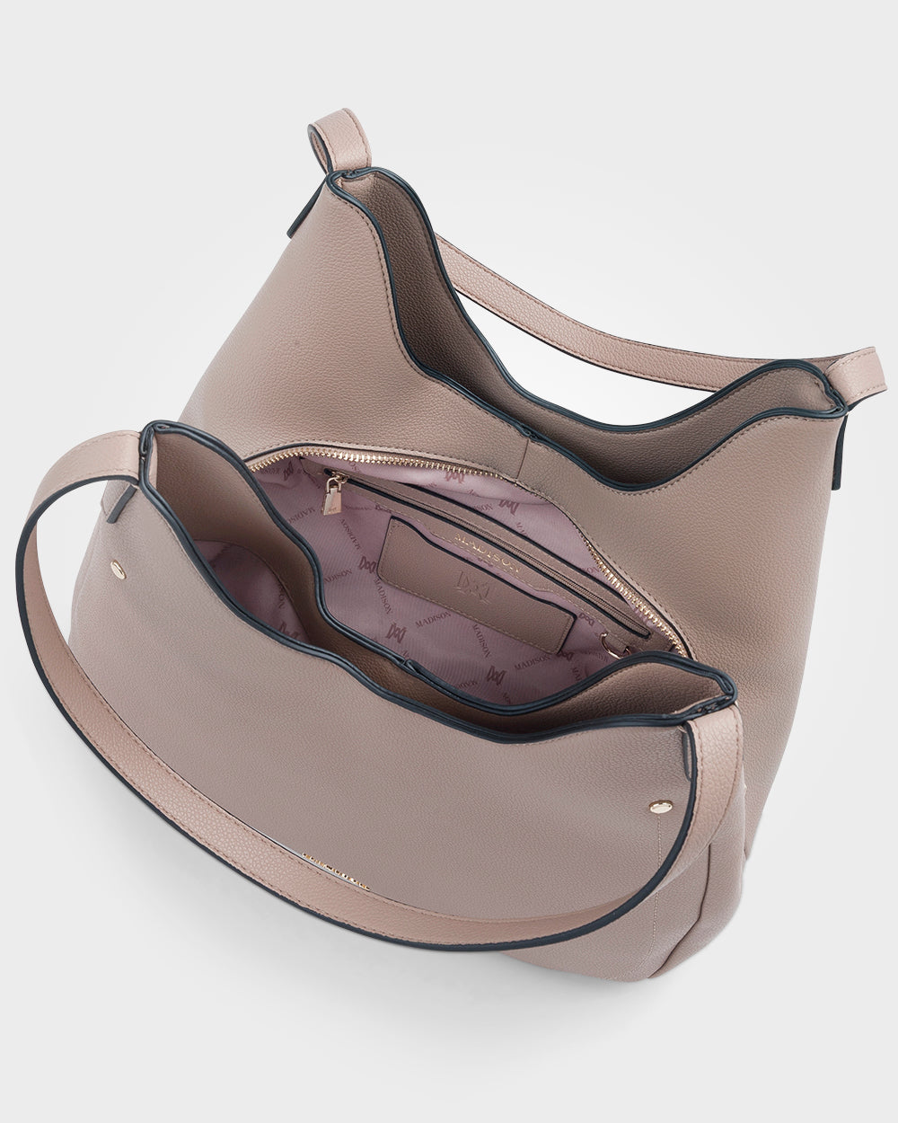 Angela Large 3 Compartment Scoop Hobo Soft Shoulder Bag-Handbags-PEROZ Accessories