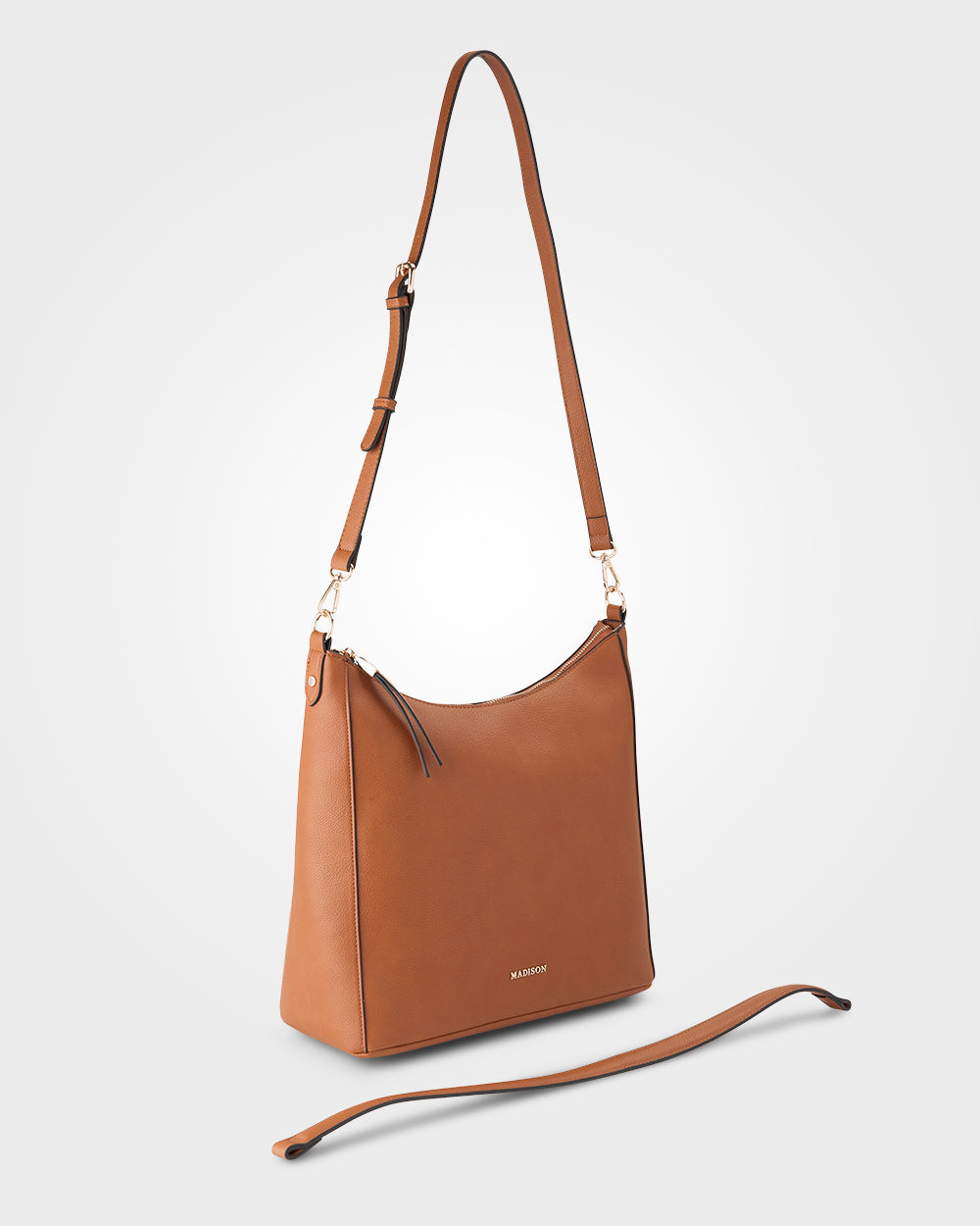 Renata Large Hobo Shoulder Bag With Crossbody Strap-Handbags-PEROZ Accessories