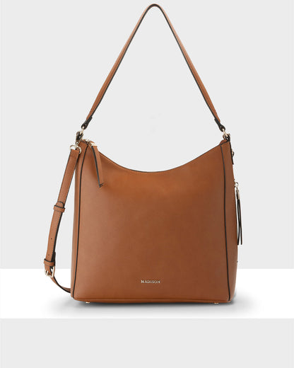 Renata Large Hobo Shoulder Bag With Crossbody Strap-Handbags-PEROZ Accessories