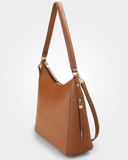 Renata Large Hobo Shoulder Bag With Crossbody Strap-Handbags-PEROZ Accessories