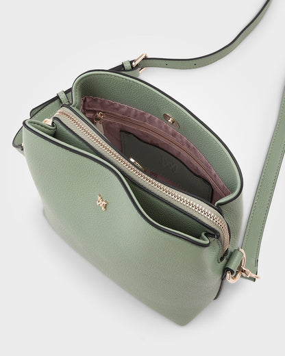 Danni Small 3 Compartment Bucket Crossbody Bag-Handbags-PEROZ Accessories