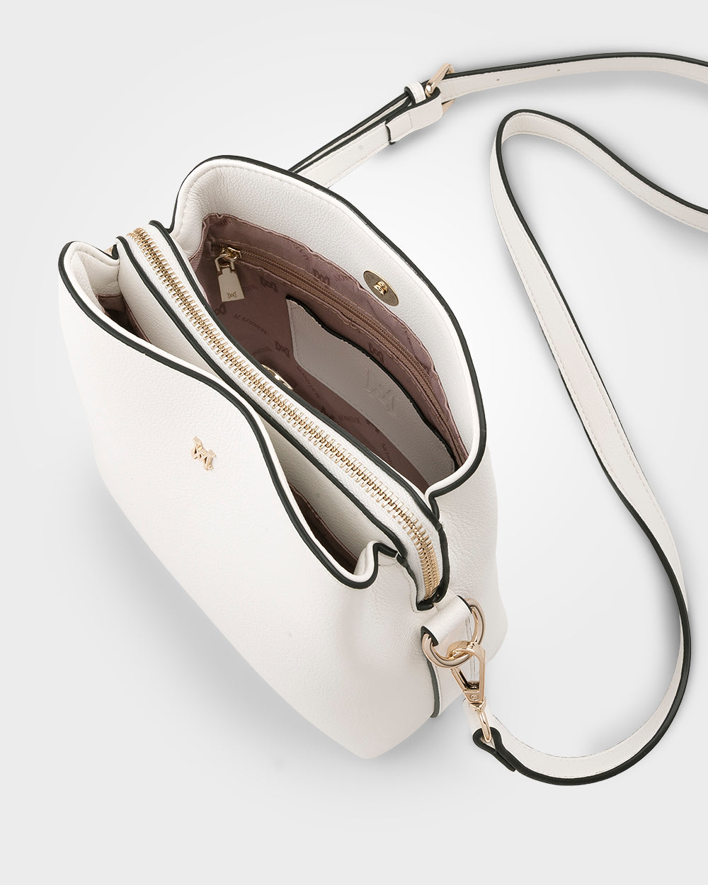 Danni Small 3 Compartment Bucket Crossbody Bag-Handbags-PEROZ Accessories