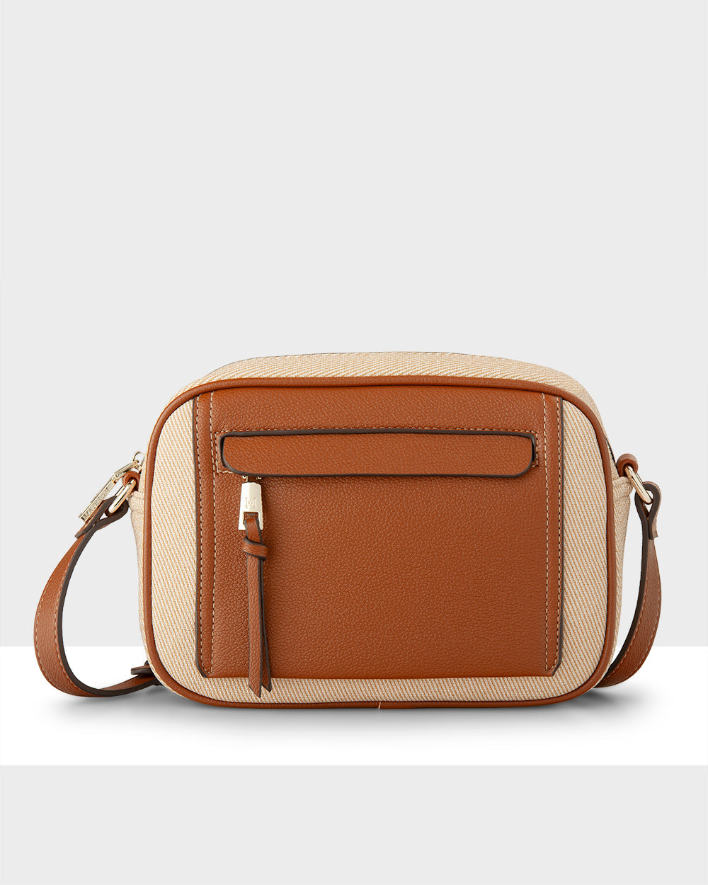 Roxanne Small Camera Crossbody Bag With Front Zip Pocket-Handbags-PEROZ Accessories