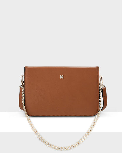Lucinda Zip Top Convertible Chain &amp; Crossbody Bag-Handbags-PEROZ Accessories