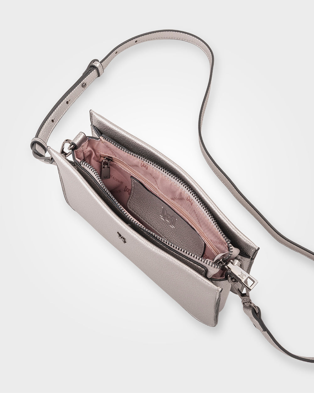 Lucinda Zip Top 3 Compartment Crossbody Bag-Handbags-PEROZ Accessories