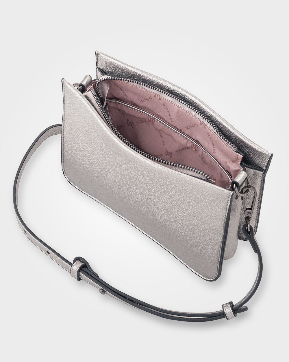 Lucinda Zip Top 3 Compartment Crossbody Bag-Handbags-PEROZ Accessories