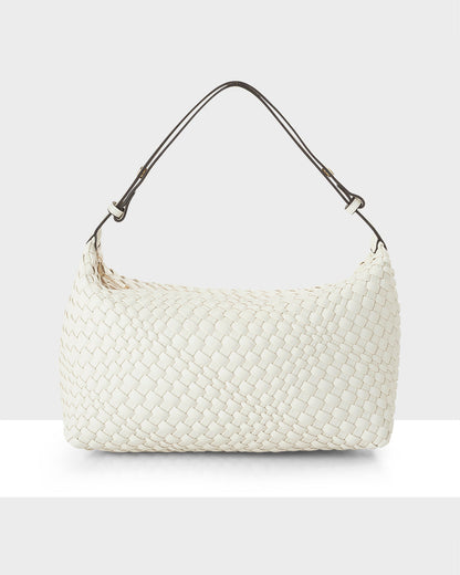 Logan Weave Zip Top Medium Hobo Shoulder Bag-Handbags-PEROZ Accessories