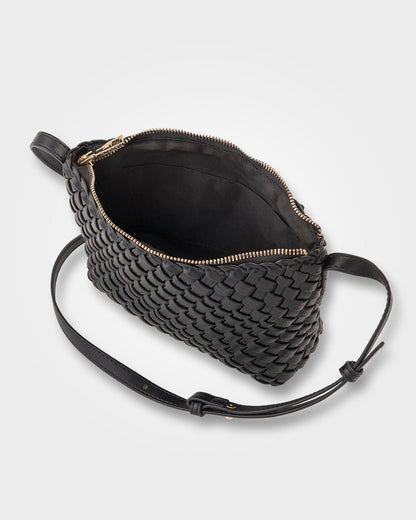 Leah Weave Small Zip Top Crossbody Bag-Handbags-PEROZ Accessories