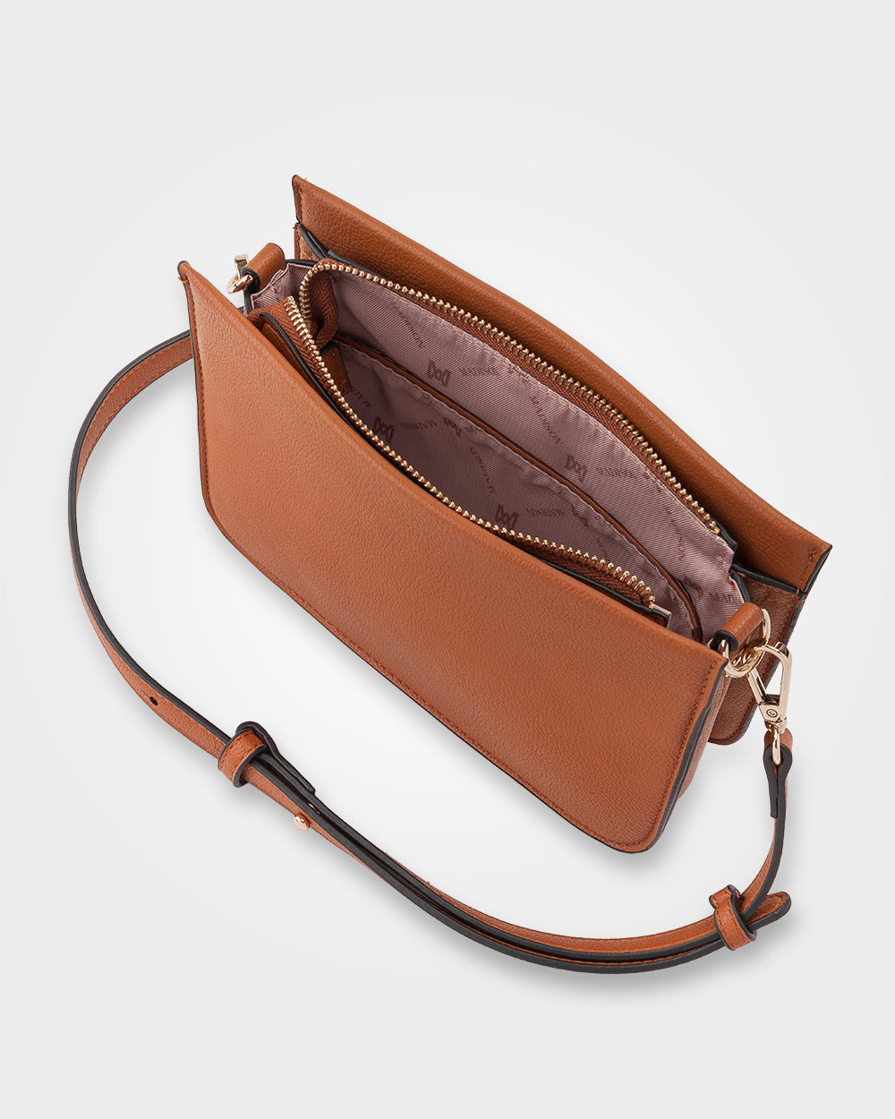 Lucinda Zip Top 3 Compartment Crossbody Bag-Handbags-PEROZ Accessories