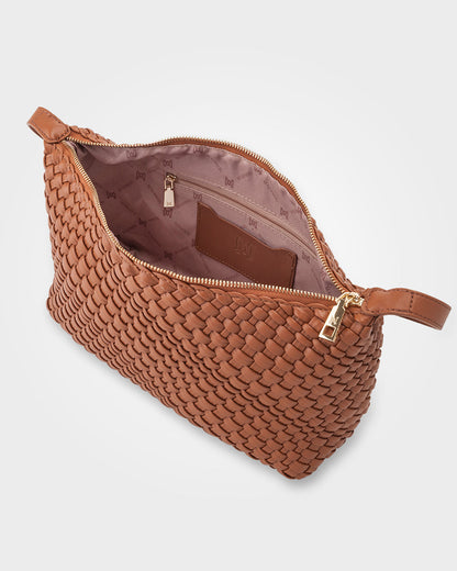 Leah Weave Small Zip Top Crossbody Bag-Handbags-PEROZ Accessories