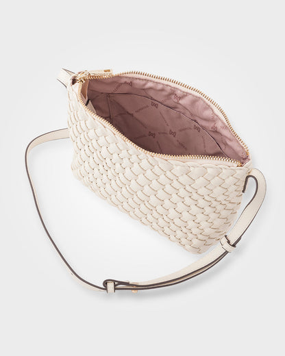 Leah Weave Small Zip Top Crossbody Bag-Handbags-PEROZ Accessories