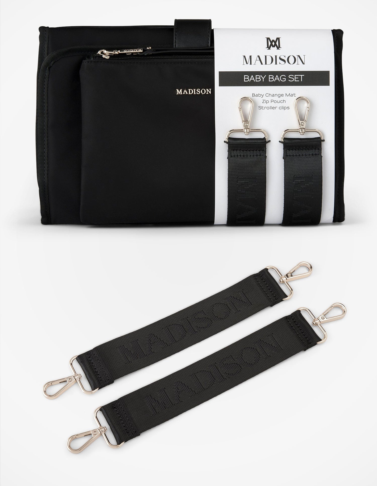 Anita Large Nylon Baby Bag With Change Mat, Stroller Clips &amp; Zip Pouch-Baby Bags-PEROZ Accessories