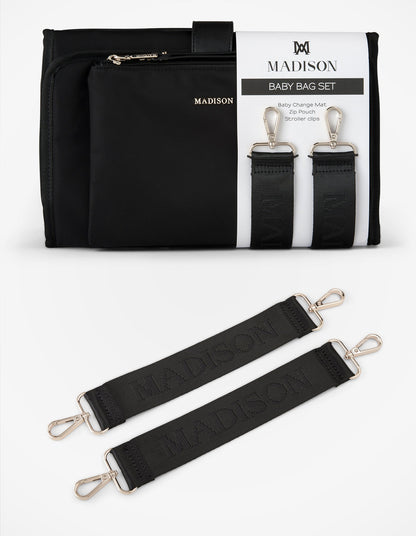 Anita Large Nylon Baby Bag With Change Mat, Stroller Clips &amp; Zip Pouch-Baby Bags-PEROZ Accessories