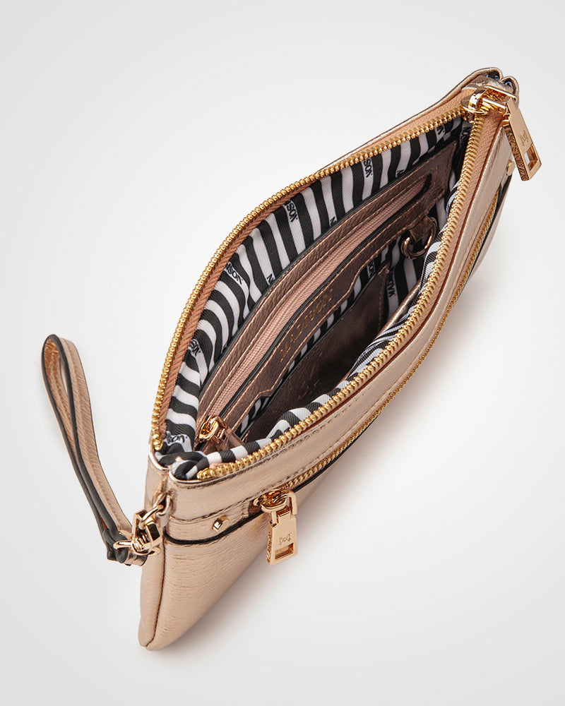Eliza Large Zip Pouch With Wrist Strap-Wallets-PEROZ Accessories
