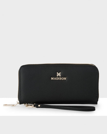 Harlow Zip Around Clutch Wallet With Detachable Wrist Strap-PEROZ Accessories