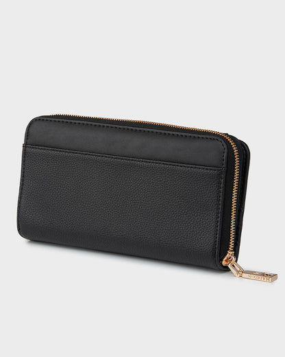 Mila Zip Around Large Wallet With Front Tab Card Section-Wallets-PEROZ Accessories