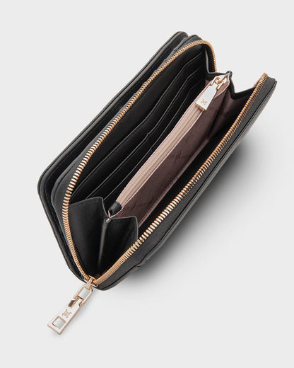 Mila Zip Around Large Wallet With Front Tab Card Section-Wallets-PEROZ Accessories