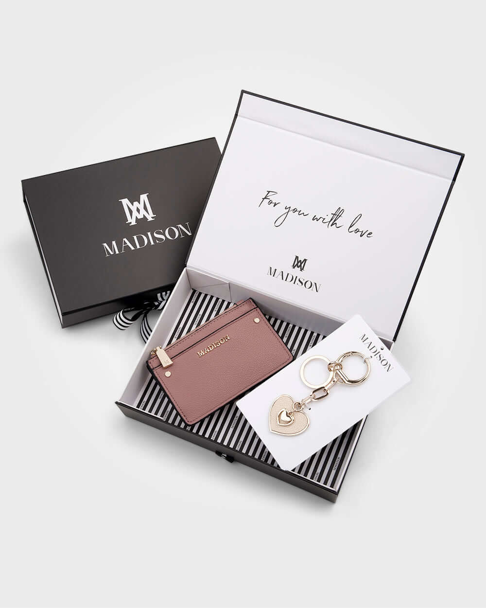 Hearts Keychain &amp; Cardholder Wallet Giftbox-Gift-PEROZ Accessories