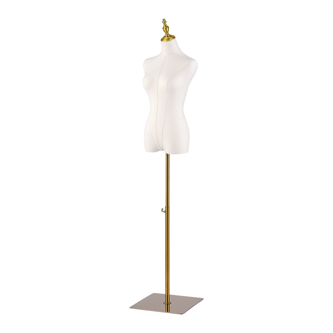 Embellir Dress Form Mannequin, Adjustable Female Torso, White Canvas Fabric, Display Stand with Detachable Gold Metal Bracket &amp; Base-Commercial > Commercial Others > Mannequins-PEROZ Accessories