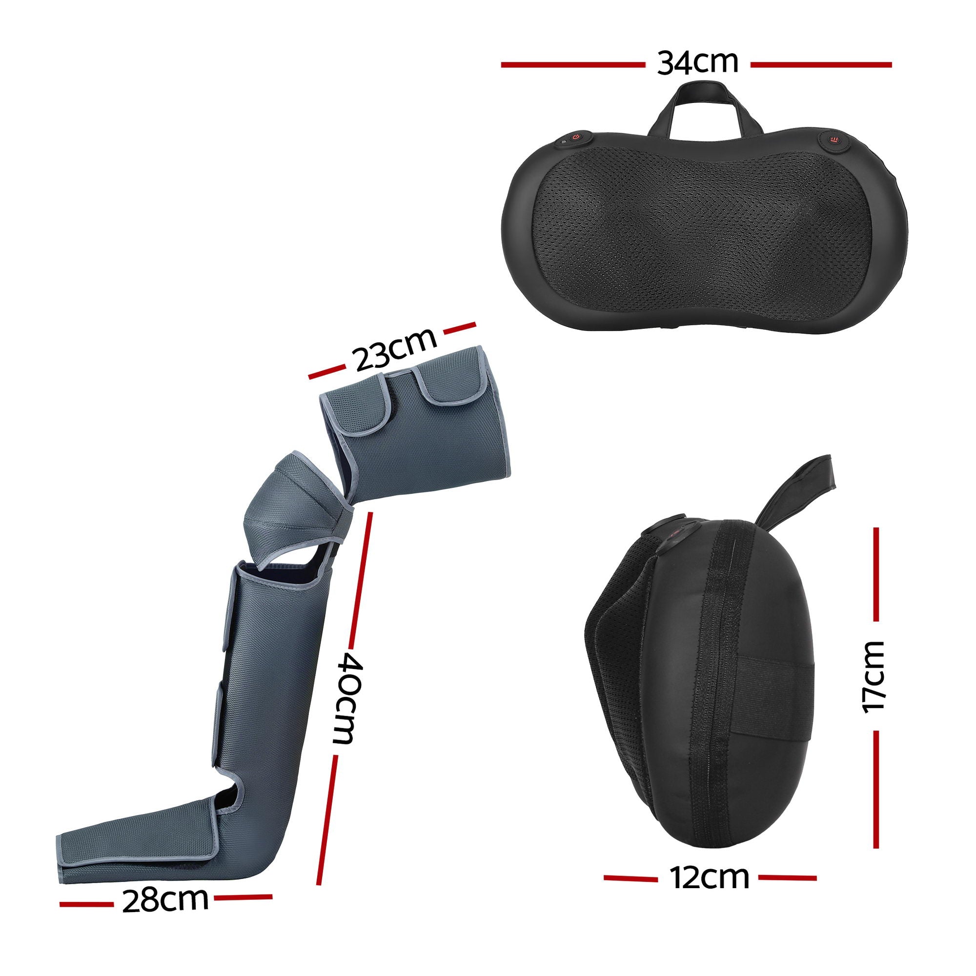 Livemor Leg Foot Massager Air Compression With Back Neck Massager Heat-Health &amp; Beauty > Massage &amp; Relaxation > Massagers-PEROZ Accessories