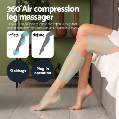 Livemor Leg Foot Massager Air Compression With Back Neck Massager Heat-Health &amp; Beauty > Massage &amp; Relaxation > Massagers-PEROZ Accessories