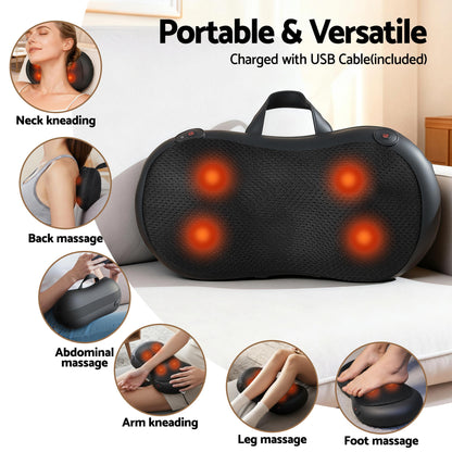 Livemor Leg Foot Massager Air Compression With Back Neck Massager Heat-Health &amp; Beauty > Massage &amp; Relaxation > Massagers-PEROZ Accessories