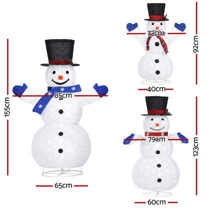 Jingle Jollys Christmas Lights 330 LED Fairy Light 3pcs Snowman Decorations Set-Occasions &gt; Christmas &gt; Outdoor Decorations &amp; Lights-PEROZ Accessories